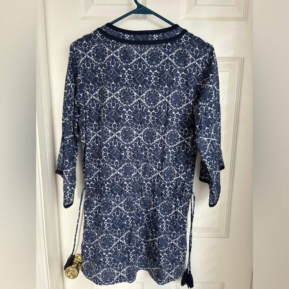 Tory Burch Navy and White Patterned Dress - Picture 10 of 15